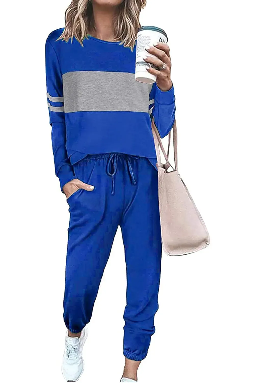 Casual Color Block 2-Piece Loungewear Set  ( Big Savings!!!)