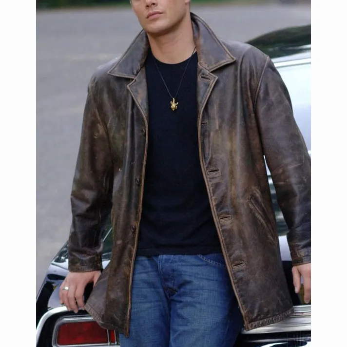 Mens Outdoor Leather Fashion Coat