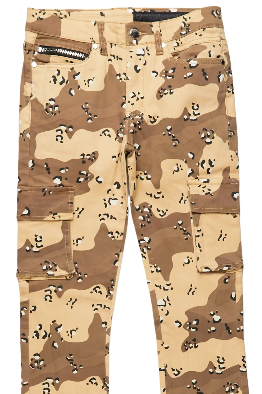 Waage Desert Camo Cargo Stacked Flare Jean