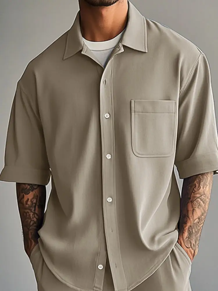 Essential Relaxed Fit Shirt Shorts Set