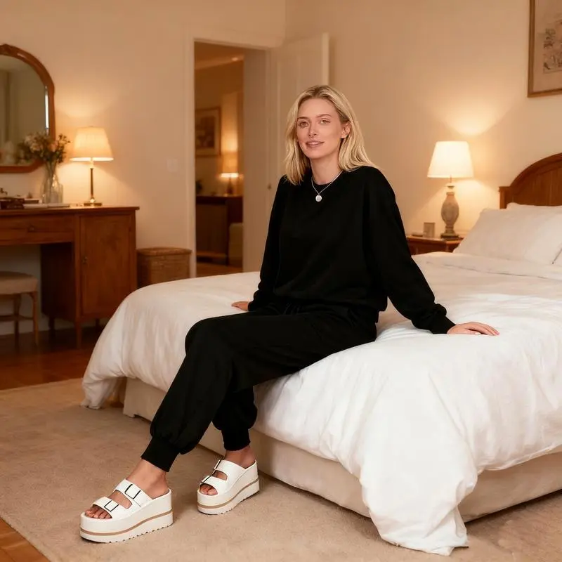 Women's Knit Loungewear Set: Long Sleeve + Jogger Pants