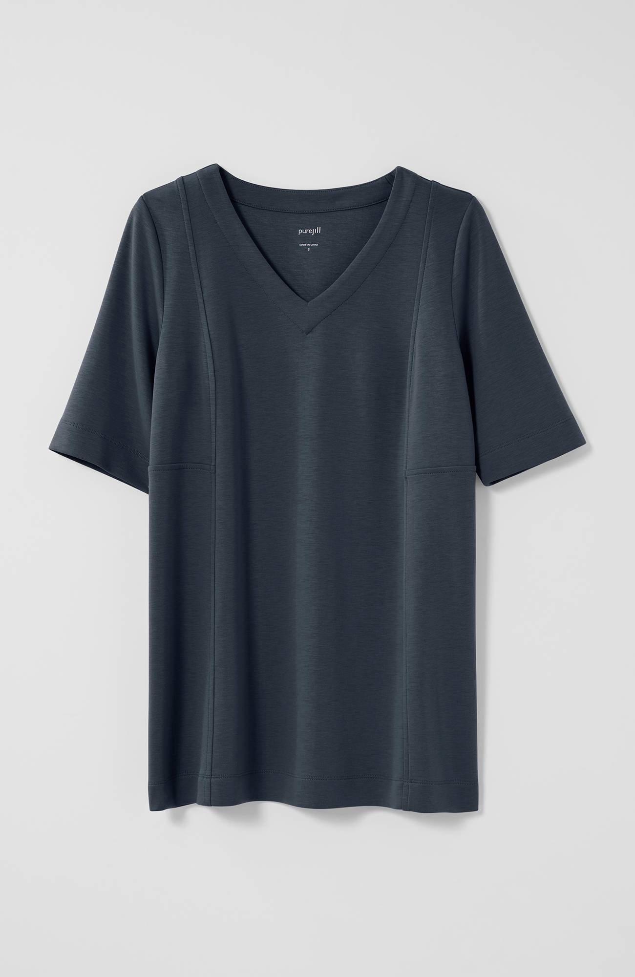 pure jill double-knit seamed tunic