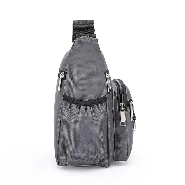Men's Crossbody Bag Shoulder Bag Nylon Daily Holiday Zipper Adjustable Large Capacity Waterproof Solid Color Black Blue Green