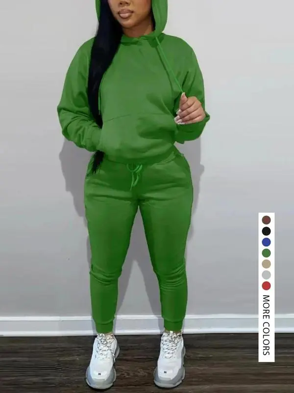 Women’s Hoodie & Jogger Set – Casual Fall & Winter Outfit