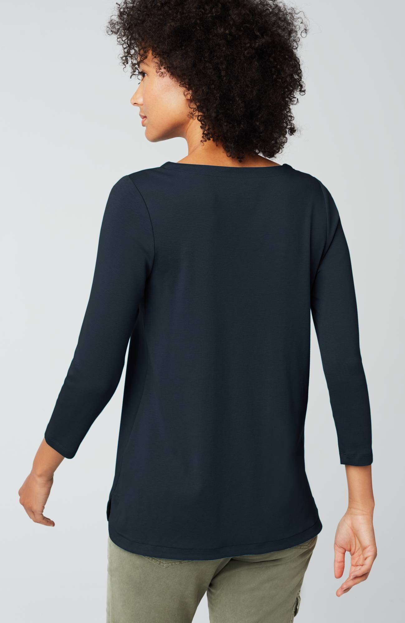 pima 3/4-sleeve v-neck tee