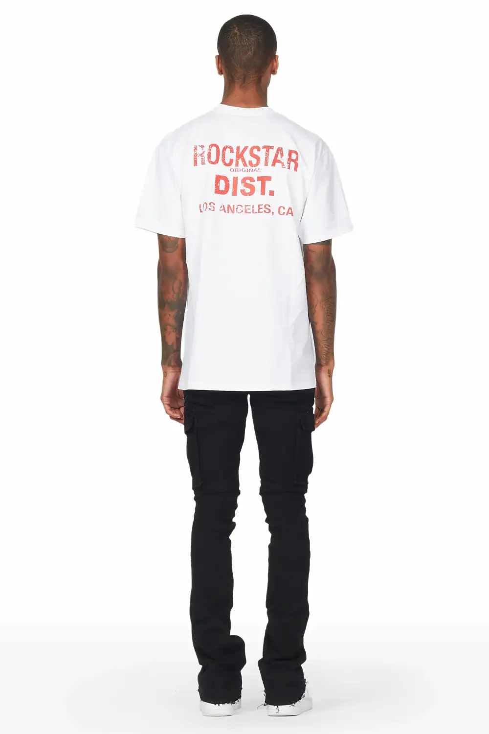 Sarg Black Cargo Stacked Flare Jean