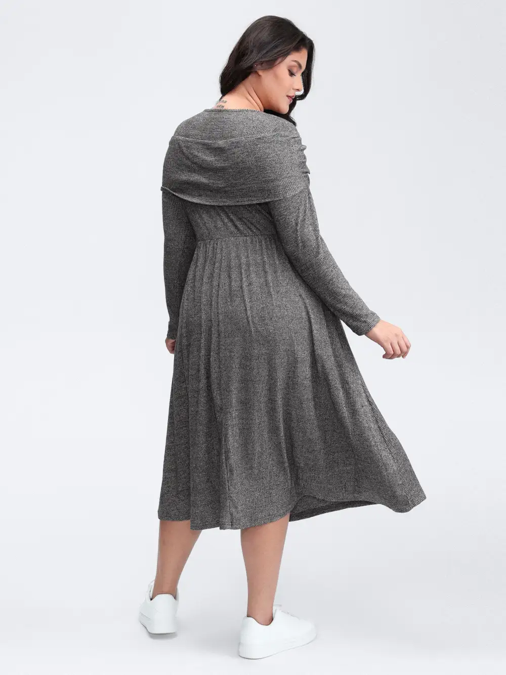 Supersoft Bowknot Stretchy Waist Midi Dress