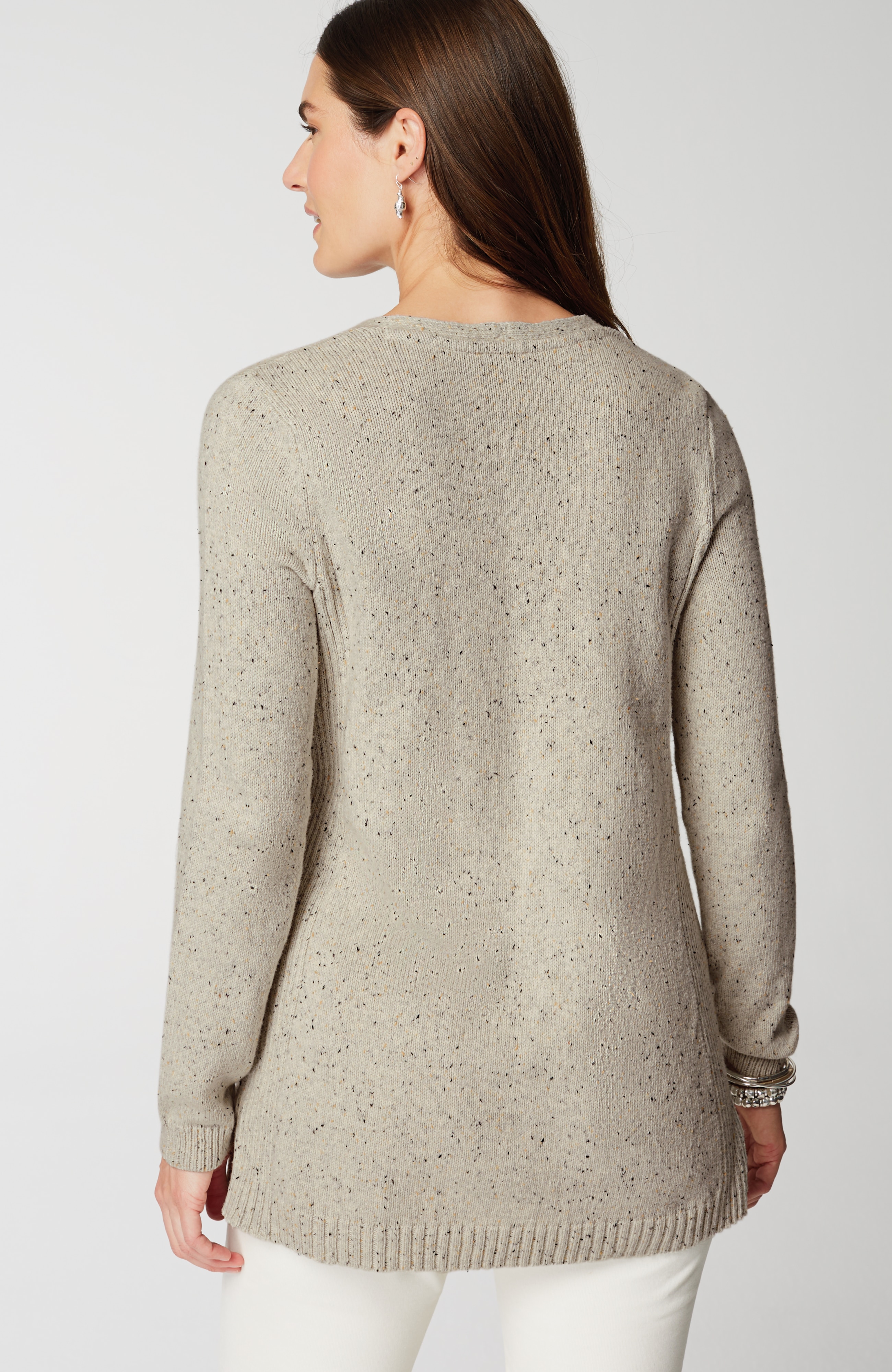 Tweeded-Cotton Sweater Tunic
