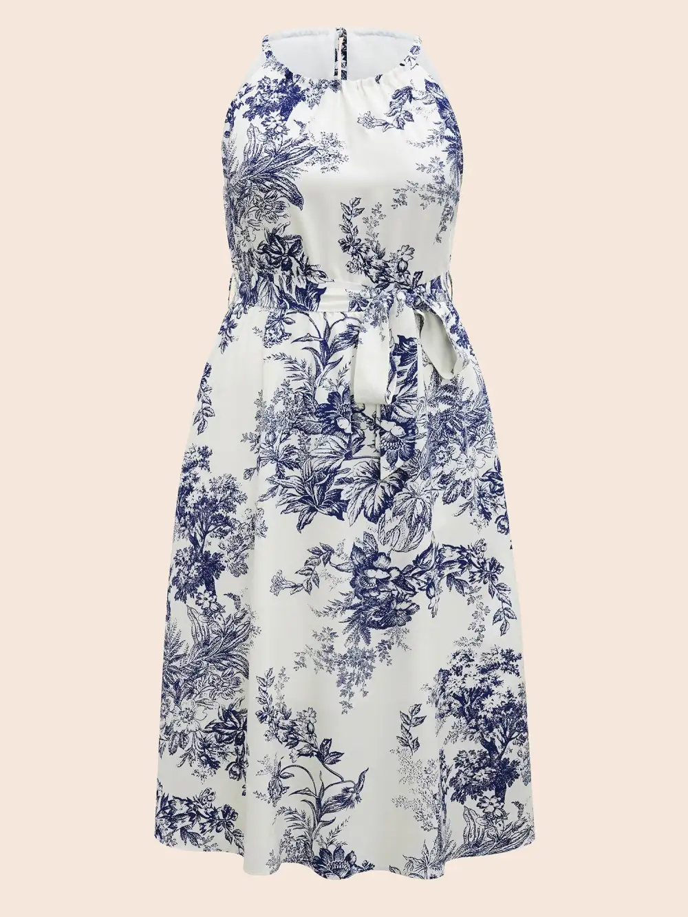 Spring Time Florals Sleeveless Midi Dress