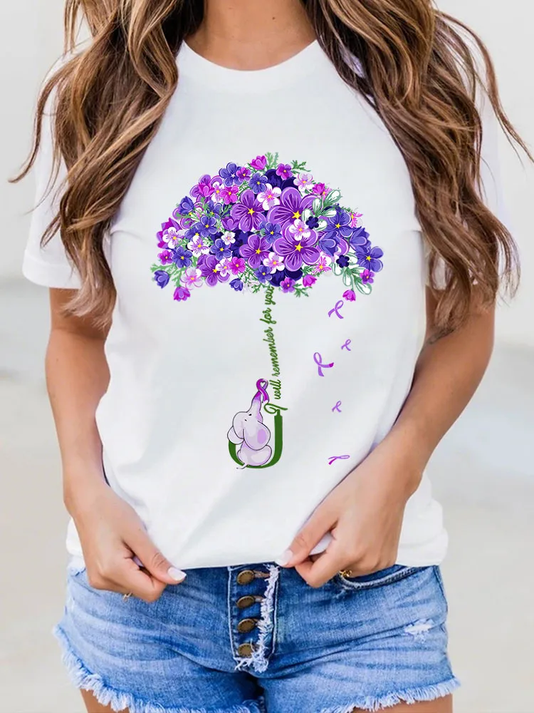 Women's I Will Remember For You Dementia Alzheimer's Disease Awareness Print T-Shirt