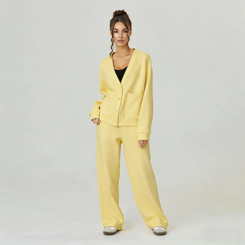 Women's Buttoned Casual Two-Piece Set