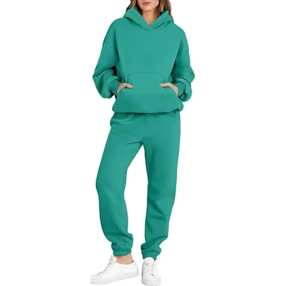 Womens 2 Piece Outfits Lounge Hoodie Oversized Sweatshirt Jogger Sweatpants