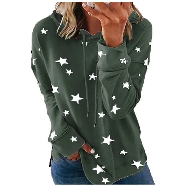 Women's Print Stars Daily Winter Spring &  Fall Fall & Winter