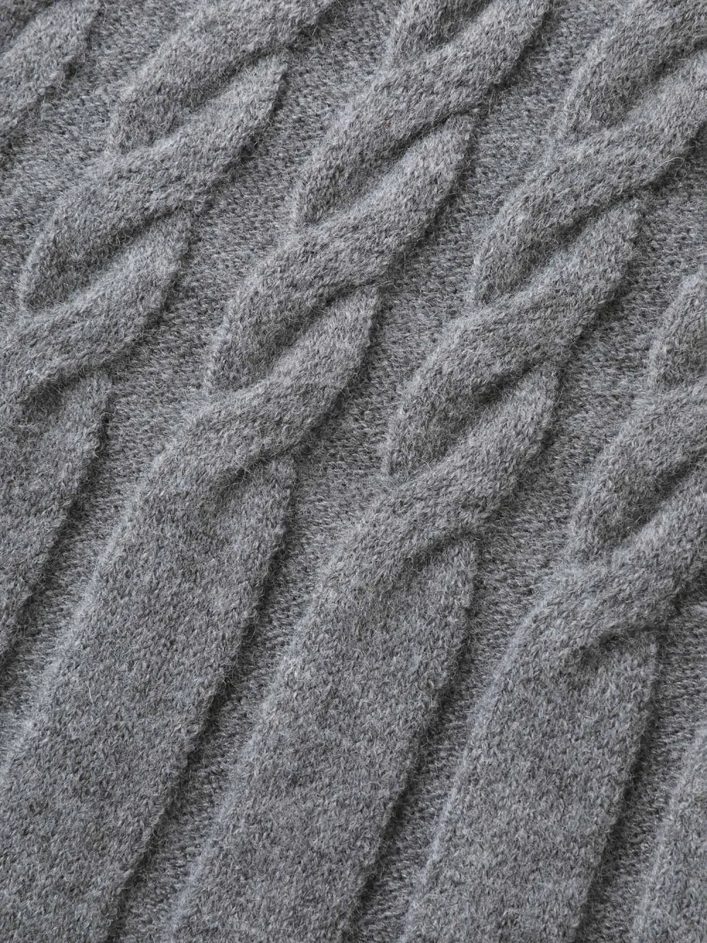 Cable Knit Round Neck Button Knit Cardigan