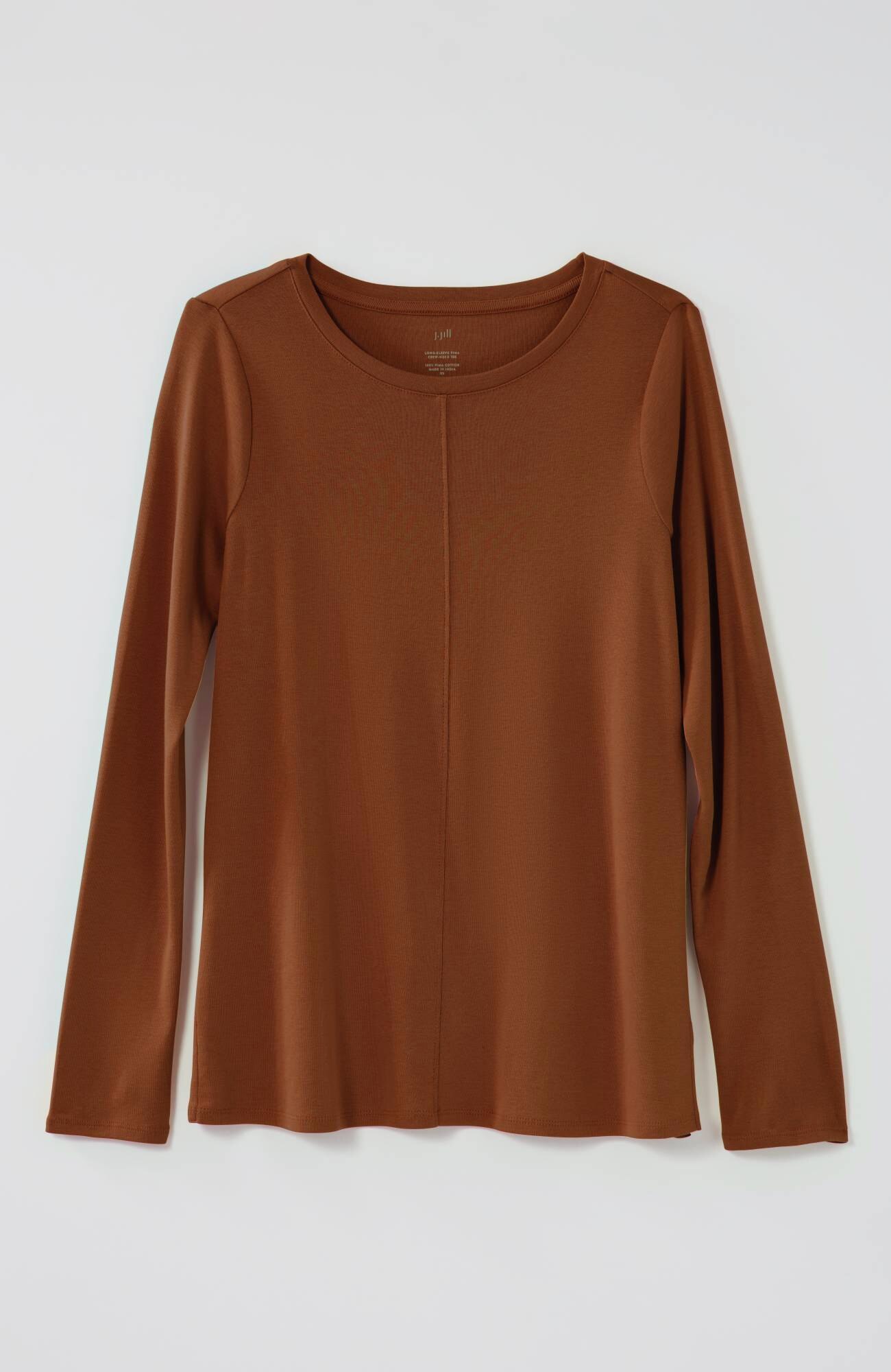 long-sleeve pima crew-neck tee