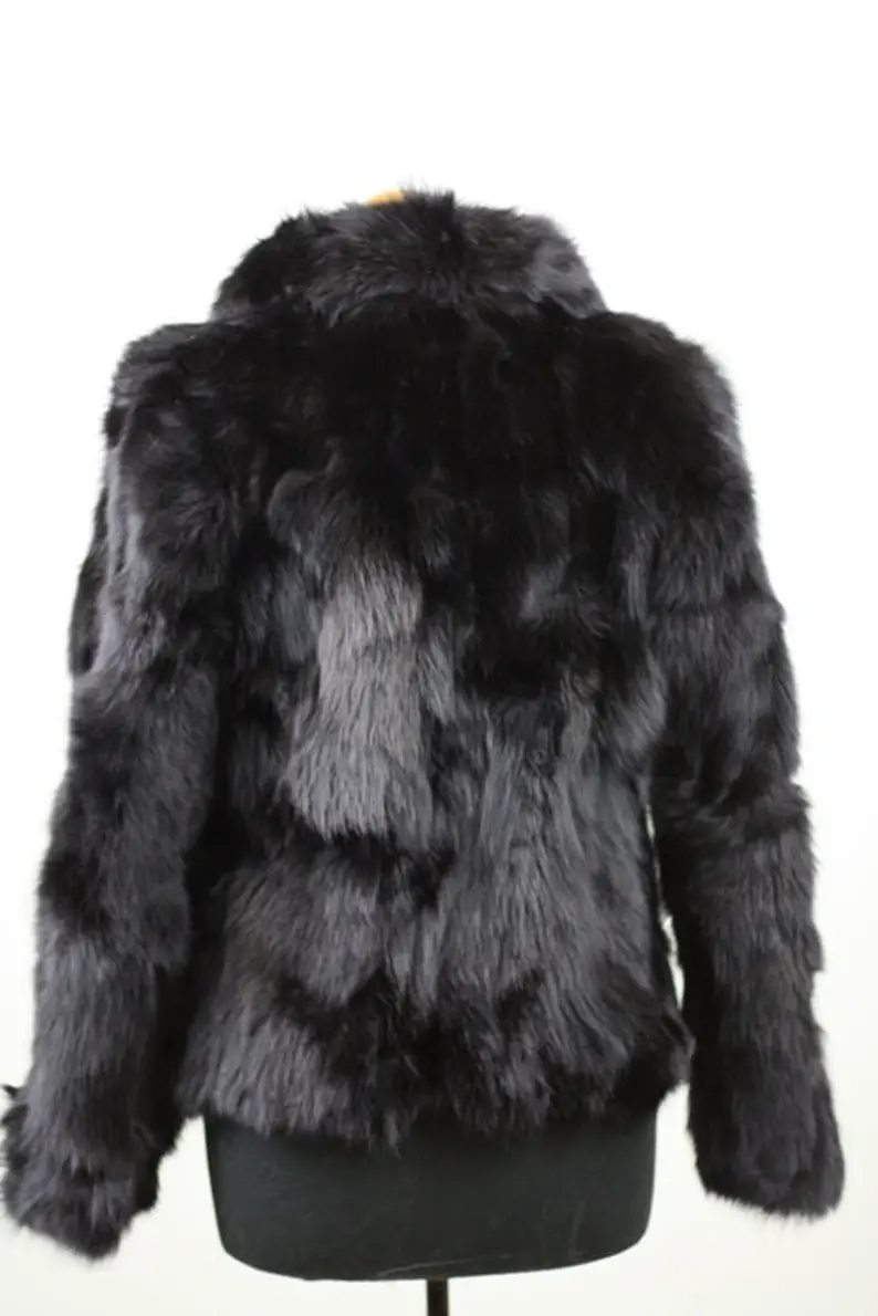 Black Fur Waist Length Jacket