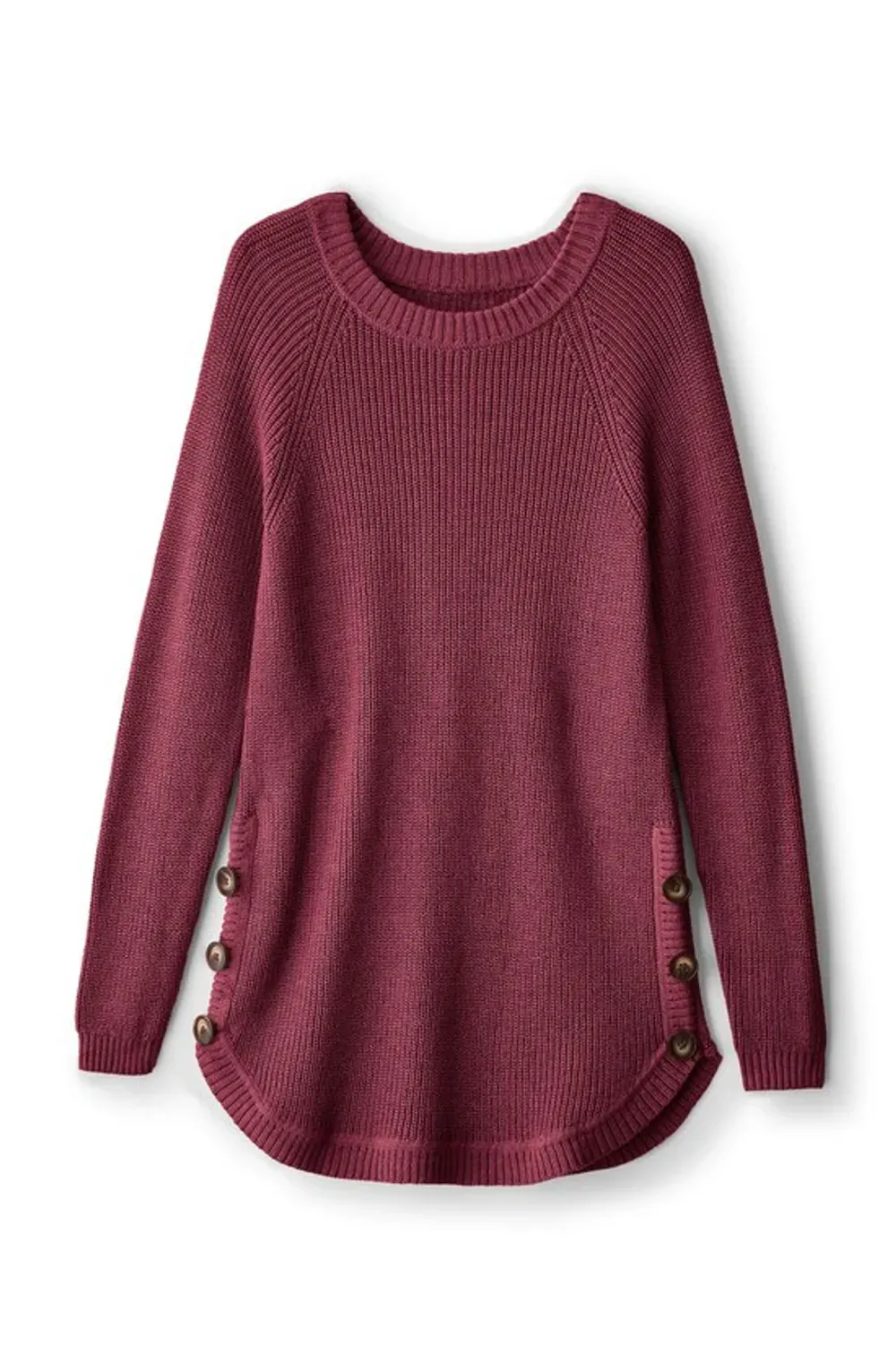 Shaker Side Button Sweater
