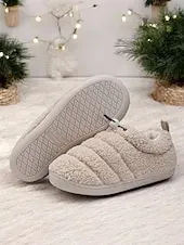 Cozy Fleece Lined Indoor Slippers with Non-Slip Sole – Warm Plush Home Shoes for Women