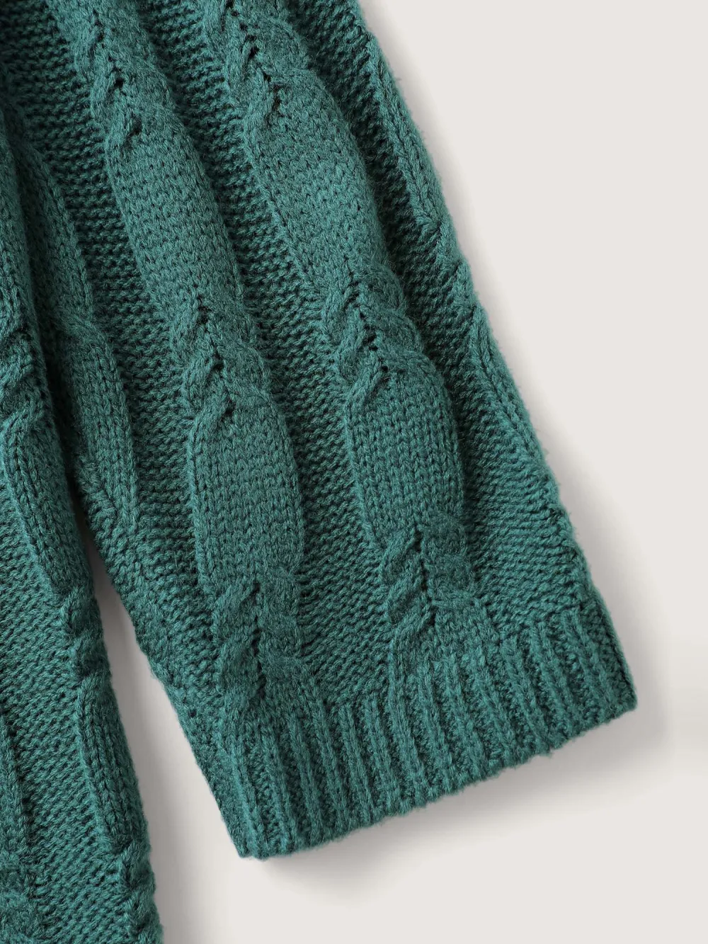 Cable Knit Textured V-Neck Pullover