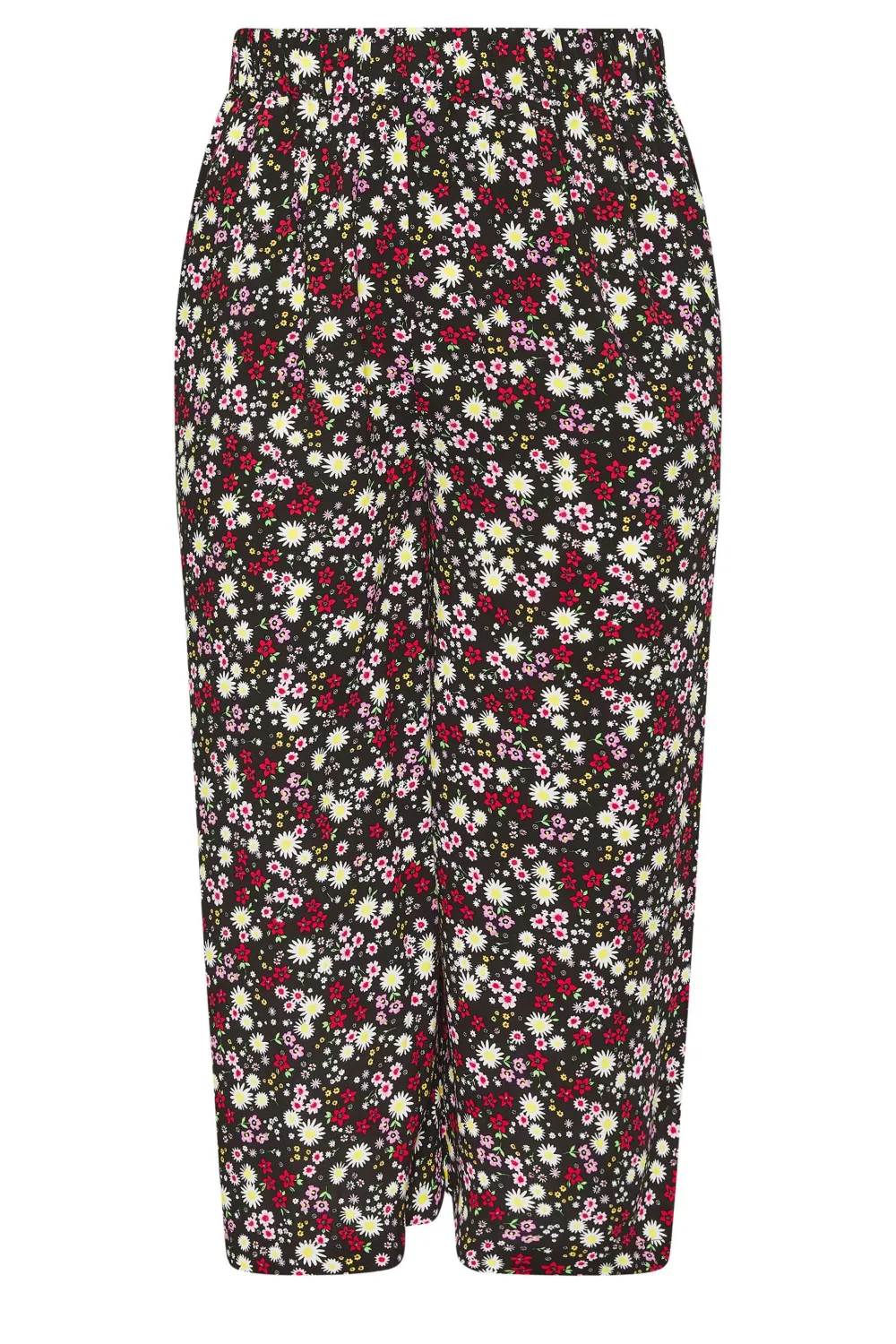 YOURS Curve Black Wide Leg Cropped Trousers