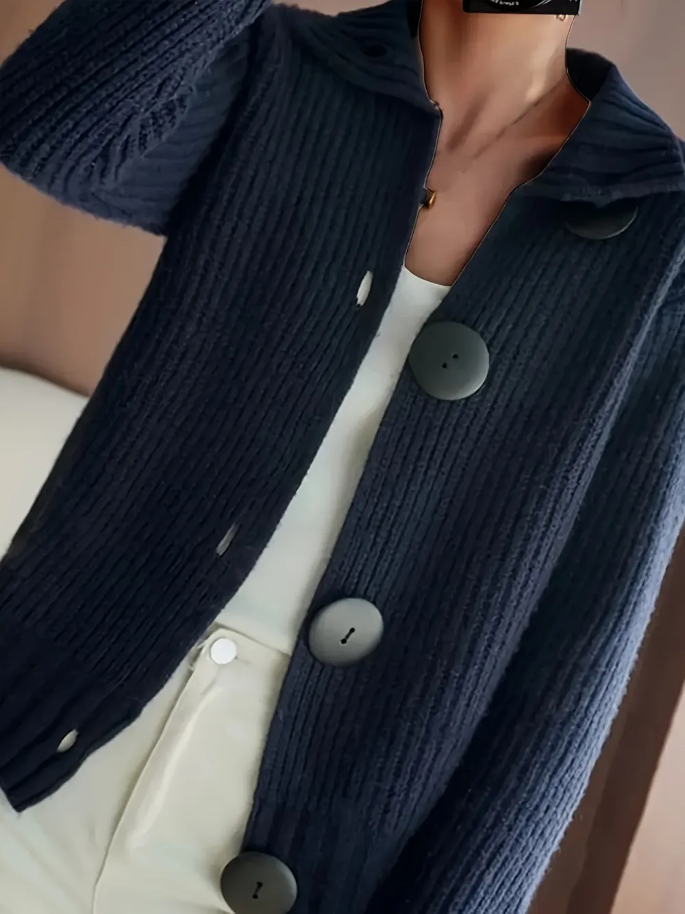 Exclusive offer Vibrant Solid Color Collared Button Front Long Sleeve Cardigan - Soft, Cozy, and Versatile for Spring and Fall