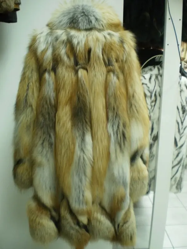 Red Fox Fur Knee Length Jacket