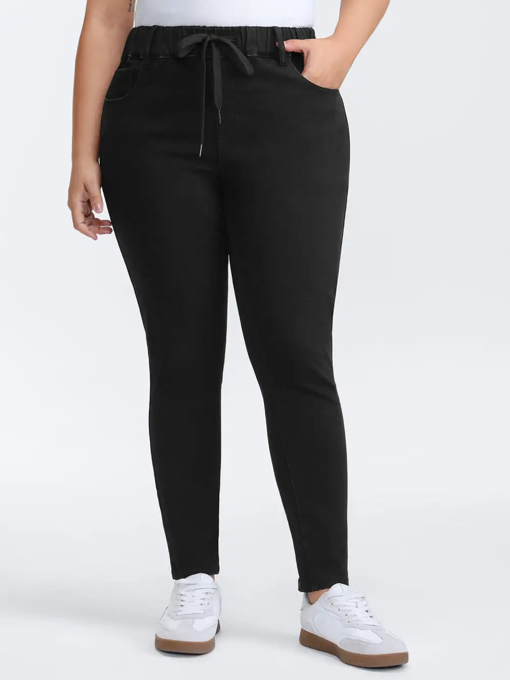 Supersoft Waist Drawstring Skinny-Fit Jeans