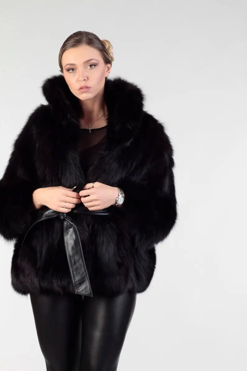 Black Fox Fur coat