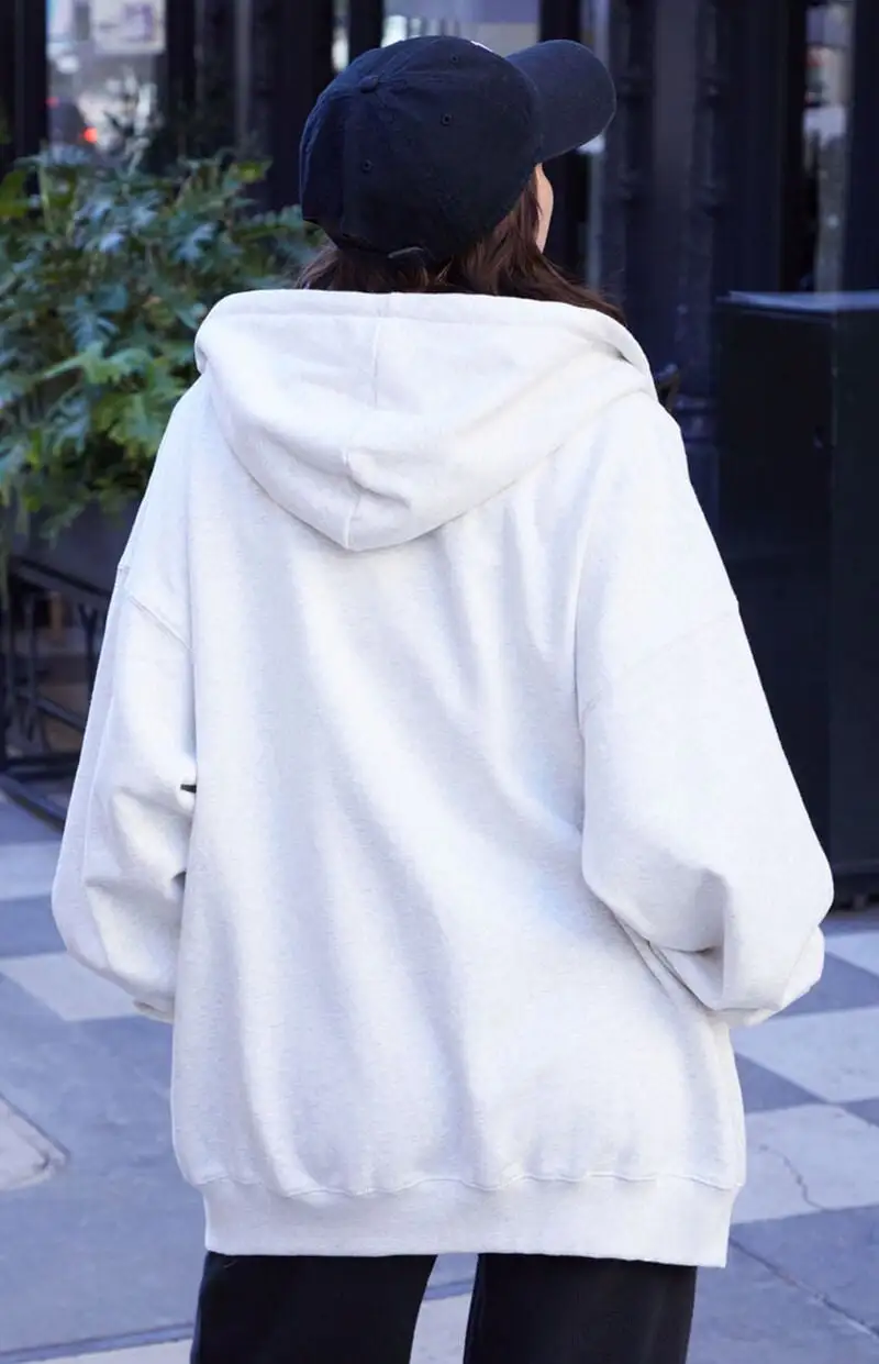 John Galt Light Gray Christy Full Zip Hoodie