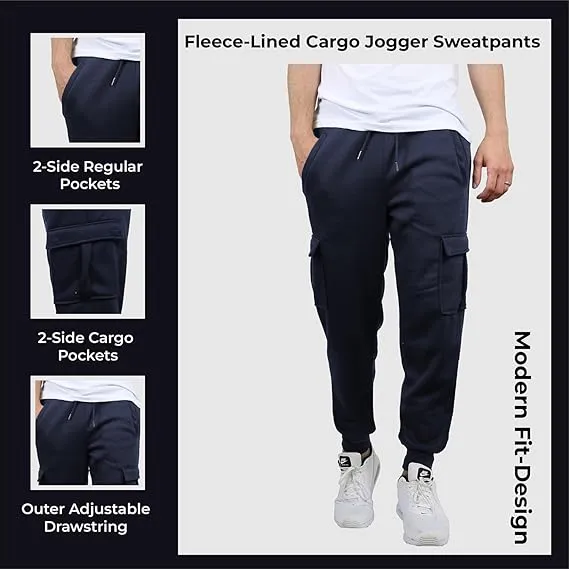 Men's Fleece Lined Cargo Jogger Sweatpants