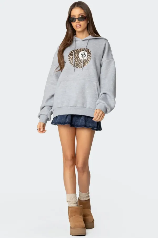 Leopard 8 Oversized Hoodie