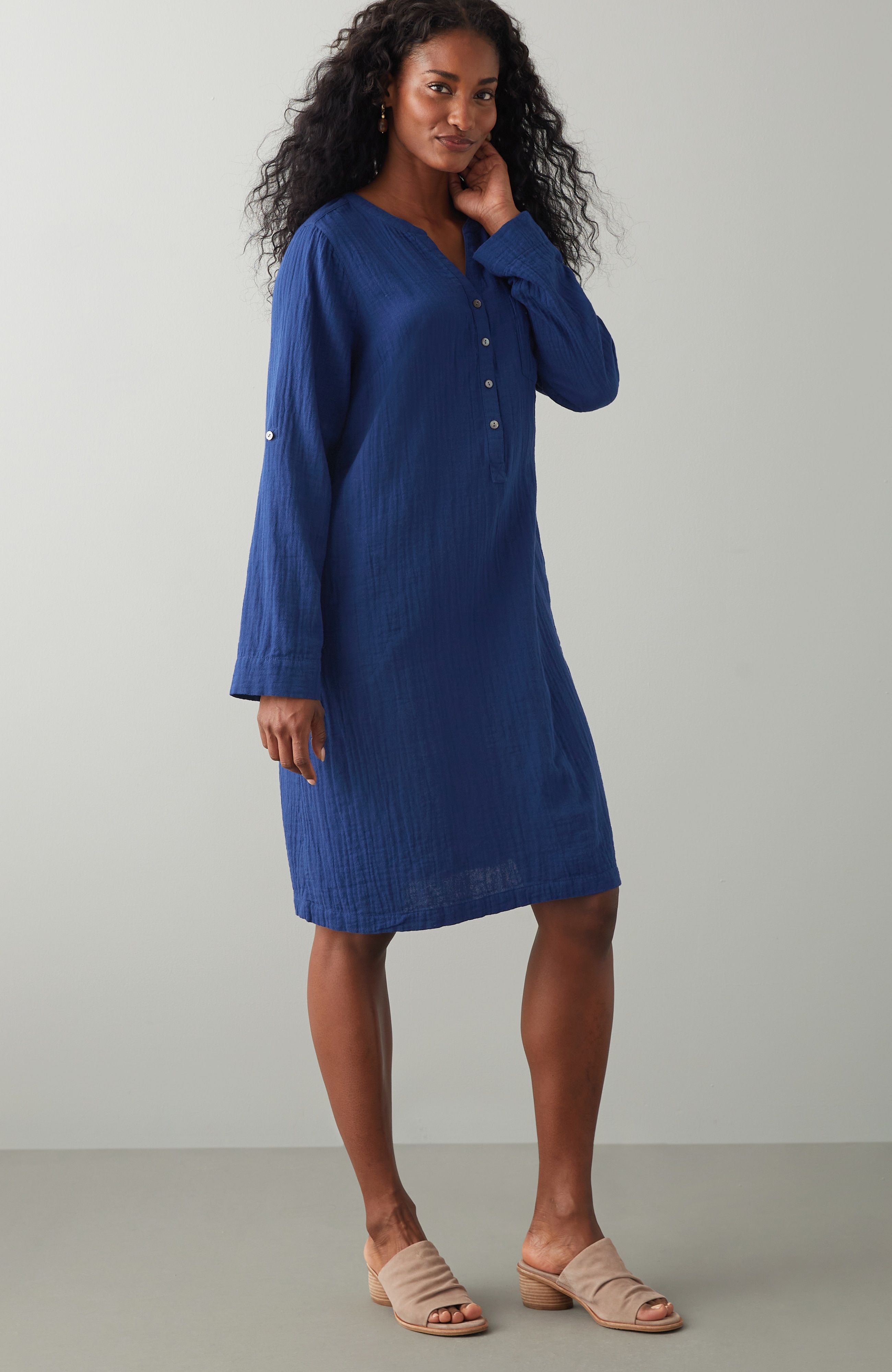 Pure Jill Color-Block Double-Cloth Dress