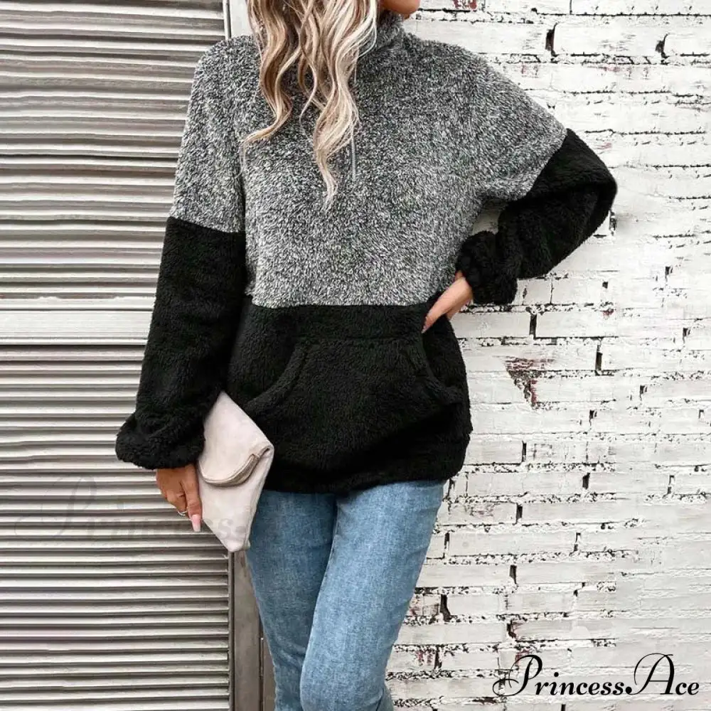 Sweatshirt with Casual Colour Blocking