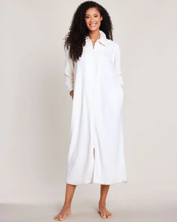 Cozy Knit Plush Zip Robe