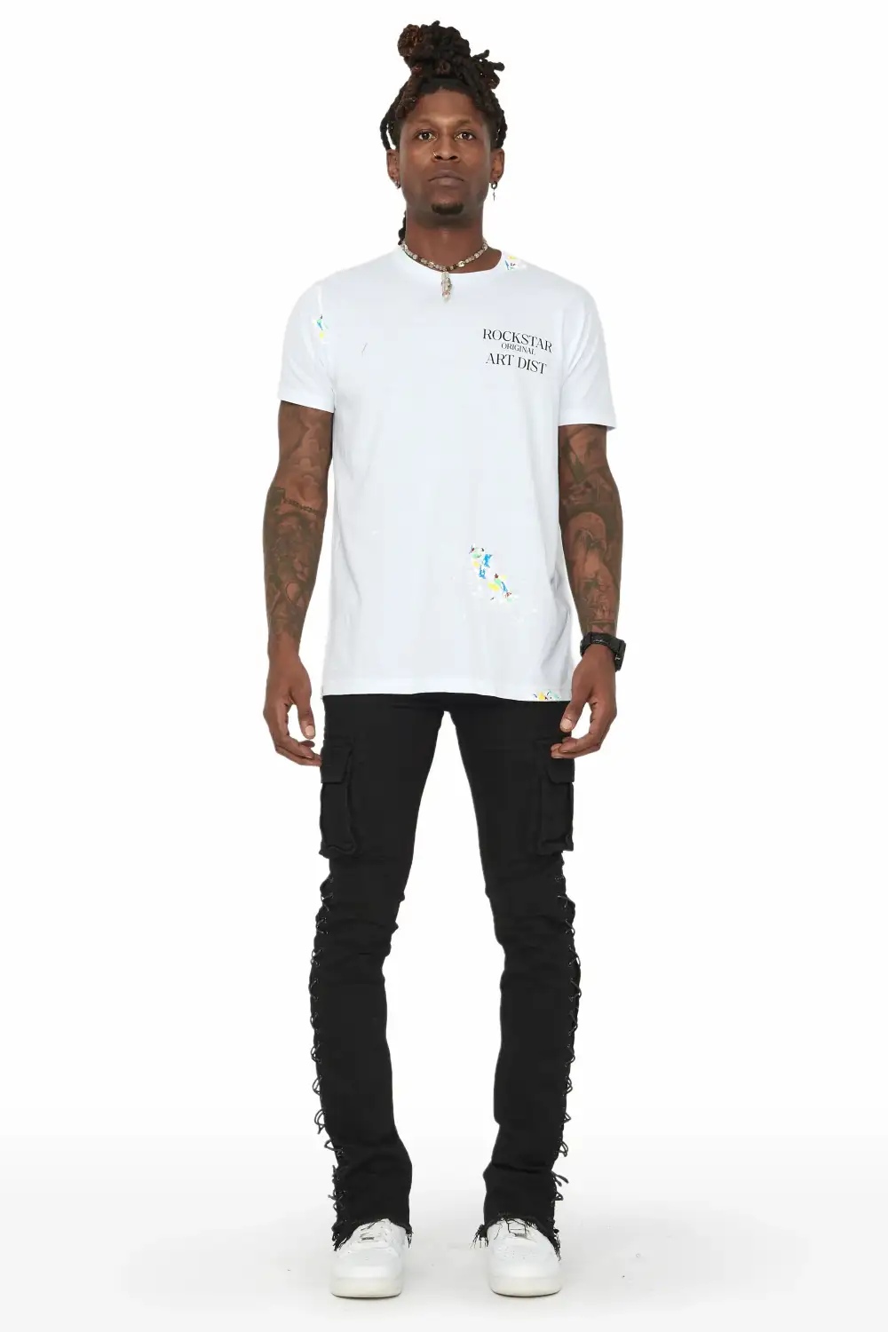 Ronoh Black Stacked Flare Jean