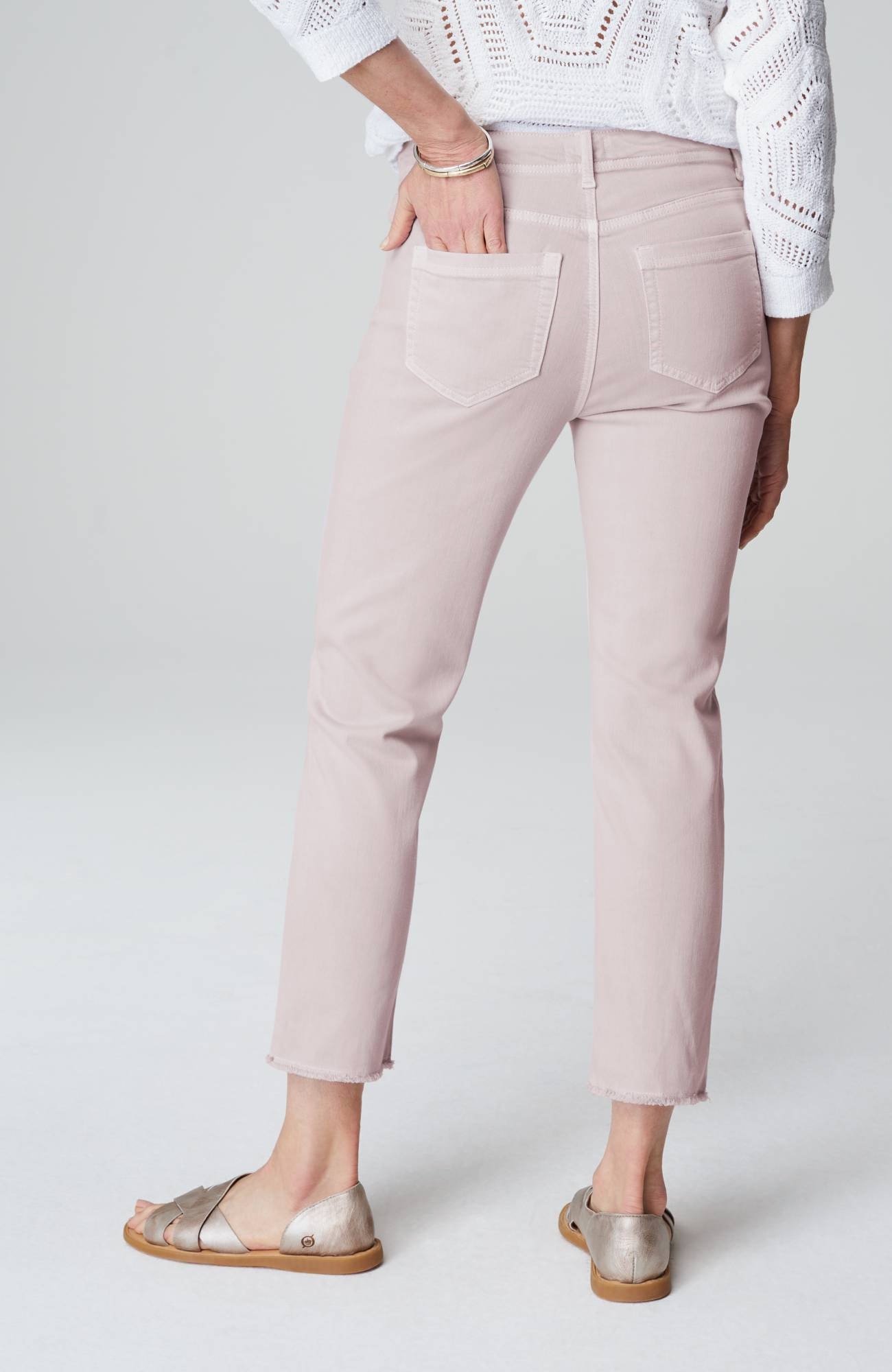 High-Rise Fringe-Hem Crops