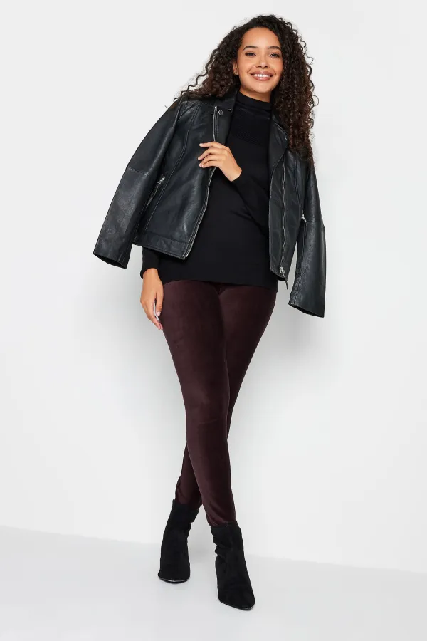 M&Co Burgundy Red Cord Stretch Leggings