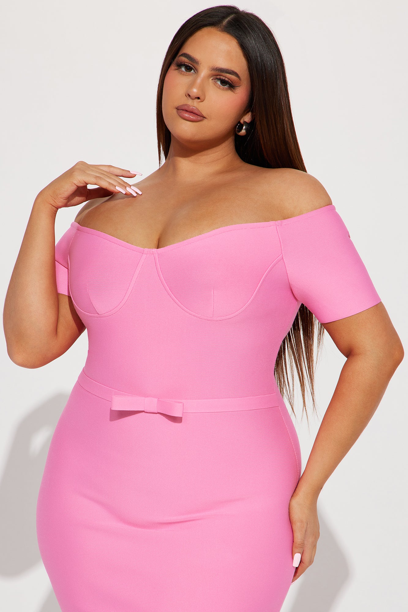 Take It Or Leave It Bandage Midi Dress - Pink