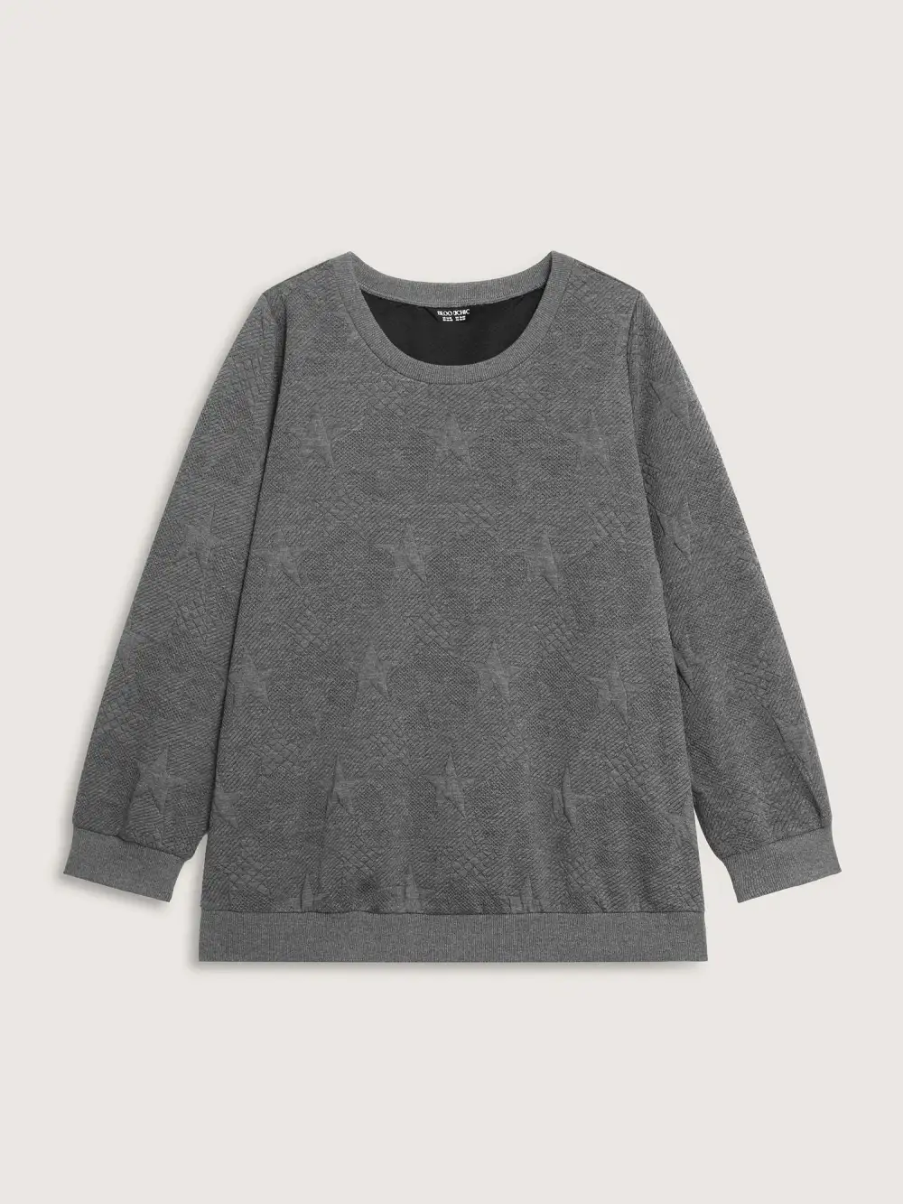 Jacquard Star Print Knit Sweatshirt
