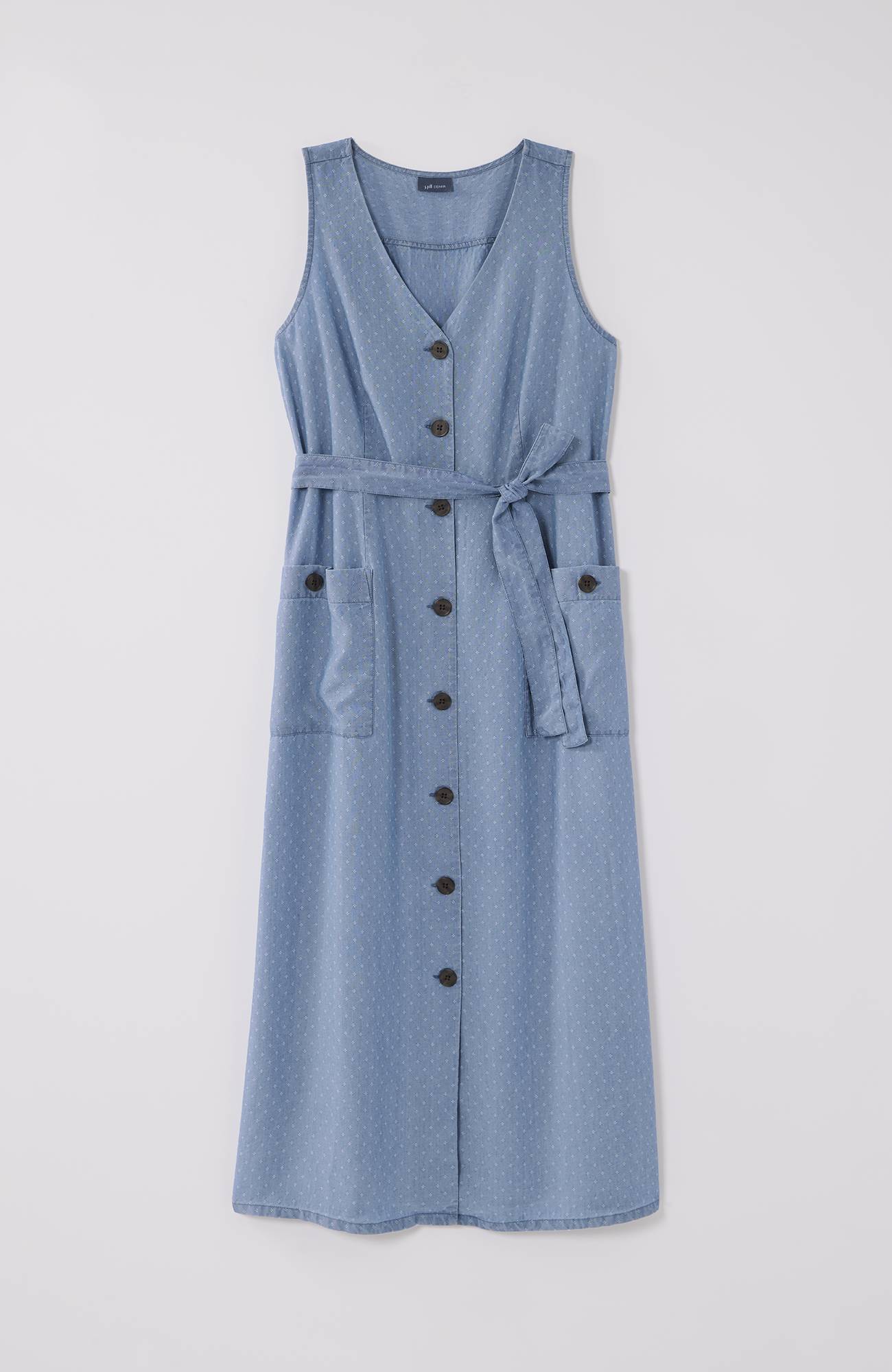 Sleeveless Button-Front Dress