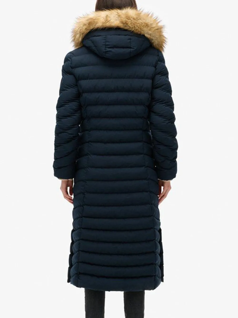 Superdry Fuji Faux Fur Hooded Longline Jacket