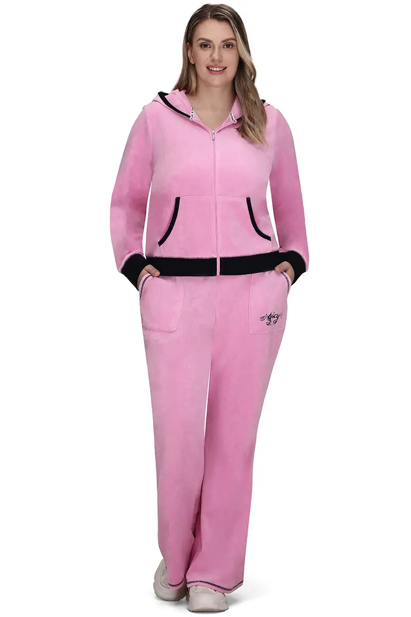Plus-Size Sweetheart Cotton Velour Hoodie