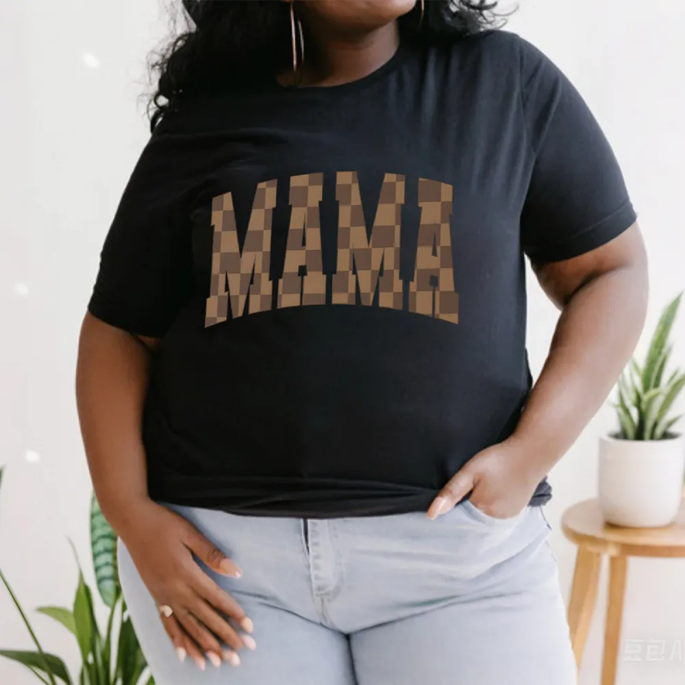 Mama Printed Round Neck Short Sleeve T-Shirt