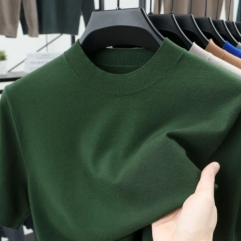 Last Day 50% OFF🔥2025 Spring and Summer Men's Stand Collar Cashmere Casual T-shirt (Buy 2 Free Shipping)