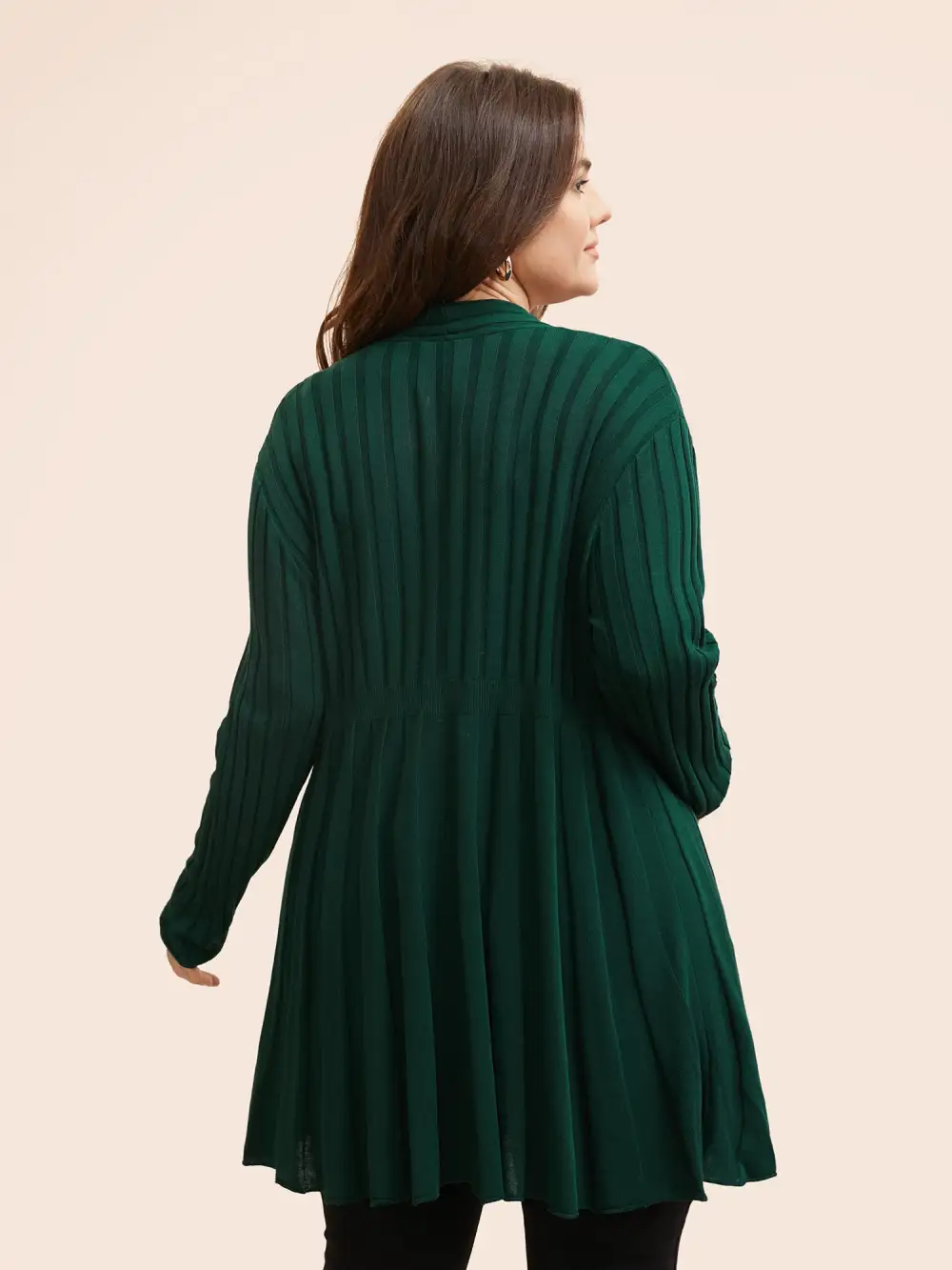 Plain Textured Kimono Collar Cardigan