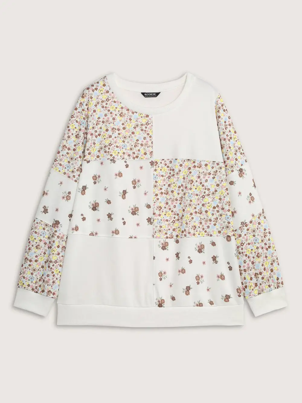 Floral Patchwork Pattern Sweatshirt