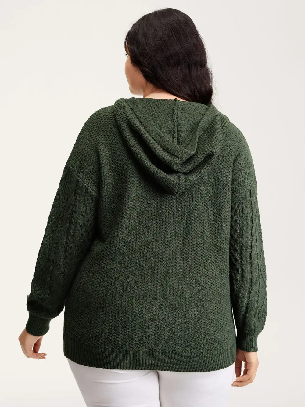Twisted Textured Hooded Pullover