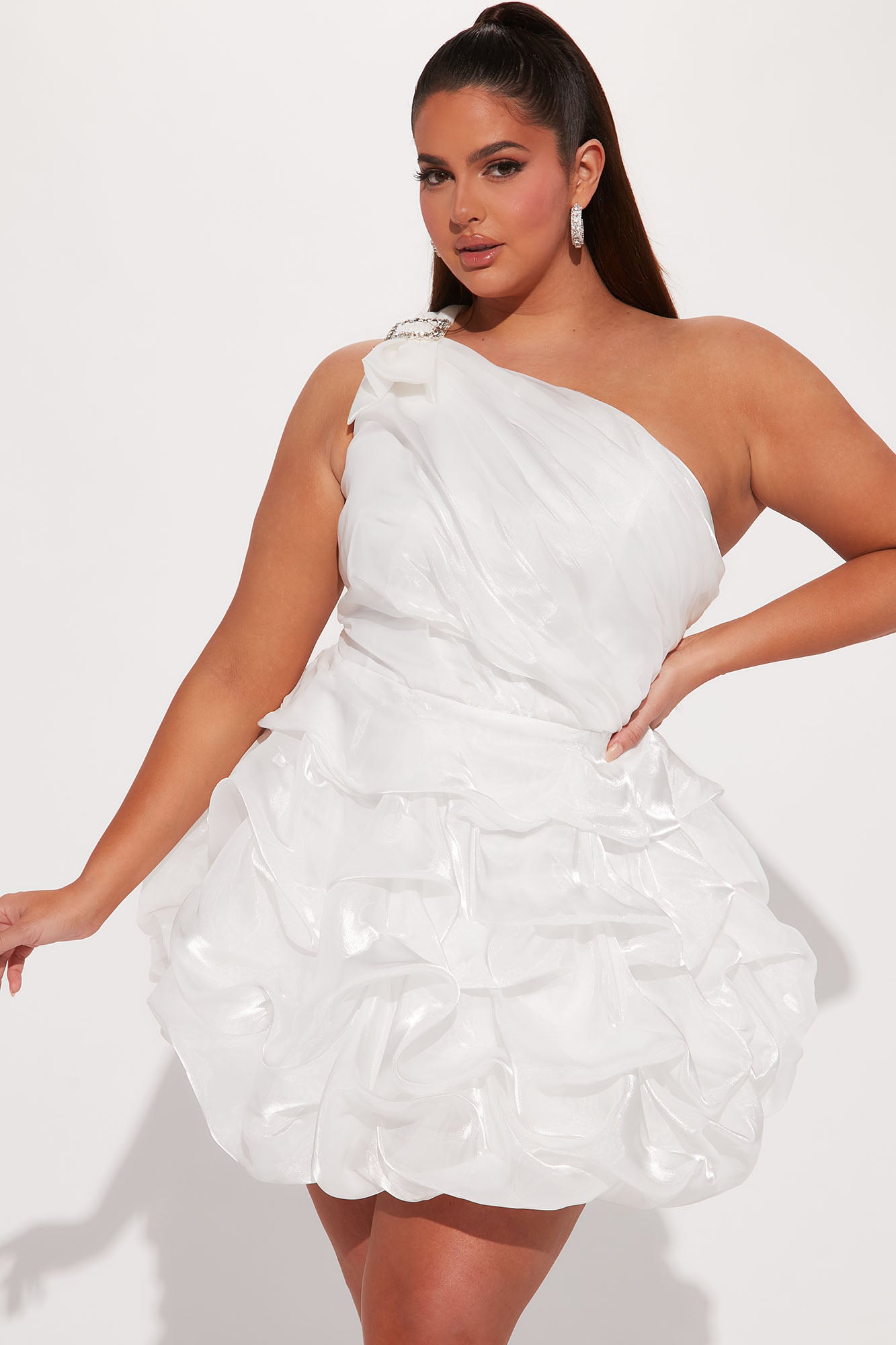Mine Forever Draped Mini Dress - White
