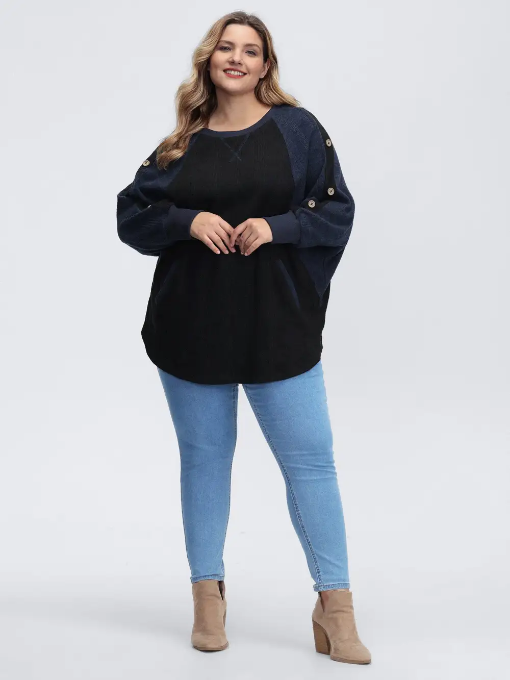 Color Contrast Raglan Sleeve Sweatshirt