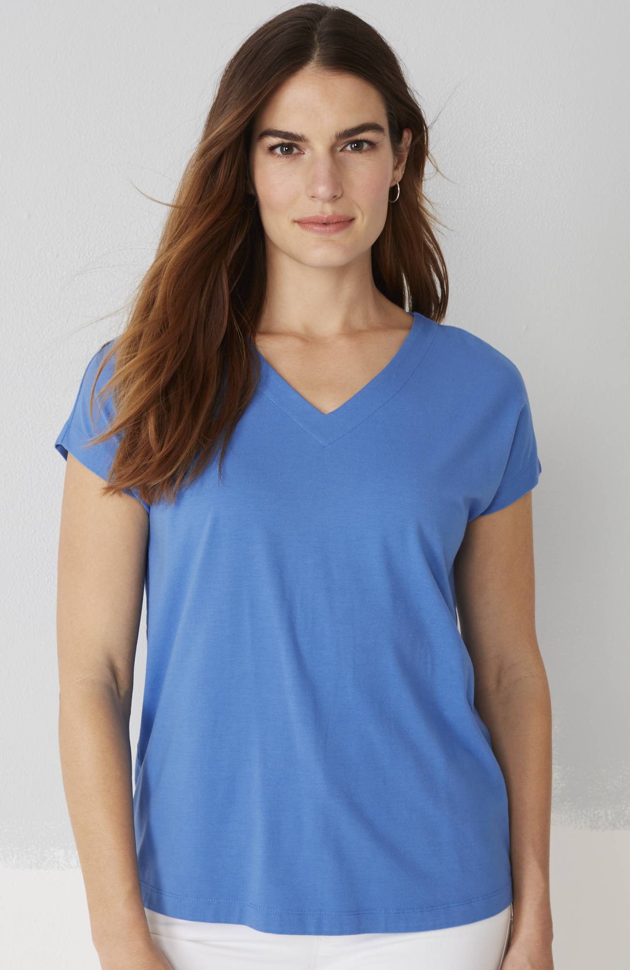 luxe supimaÂ® pleat-back tee